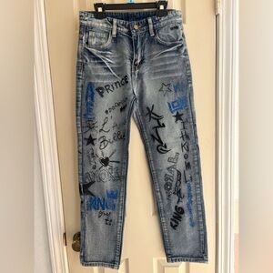Youth Hand Embroidered Graffiti Streetwear Jeans - Size 16Y - D&G INSPIRED